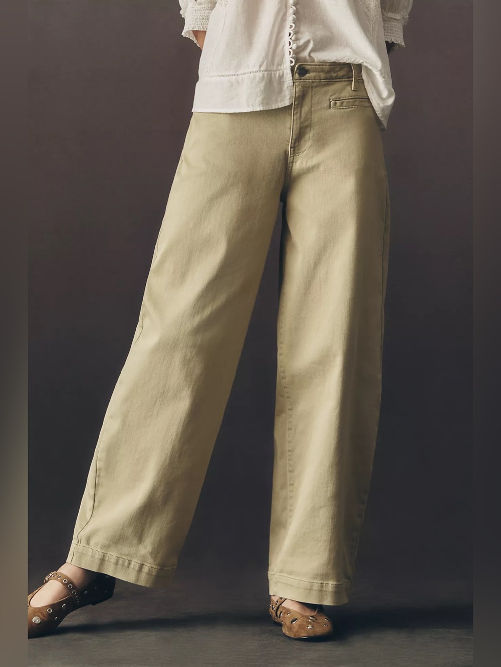 NWT Size 30 - Anthropologie Cotton Tapered Slouch Jeans in Moss (NWT US$ 158) - Picture 3 of 16